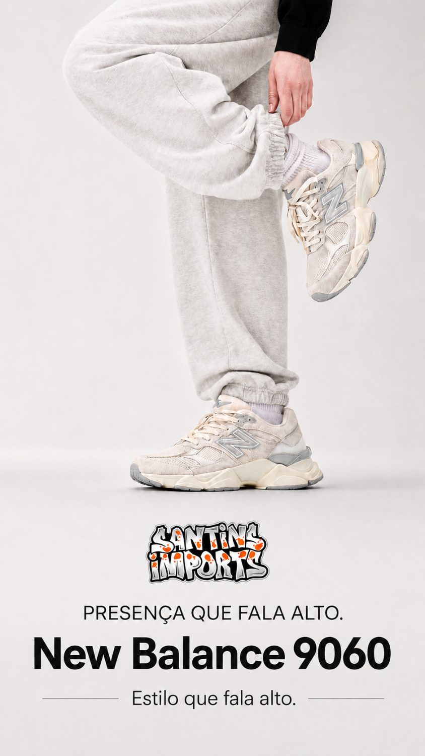 New Balance 9060 — Presença que fala alto. Santins Imports