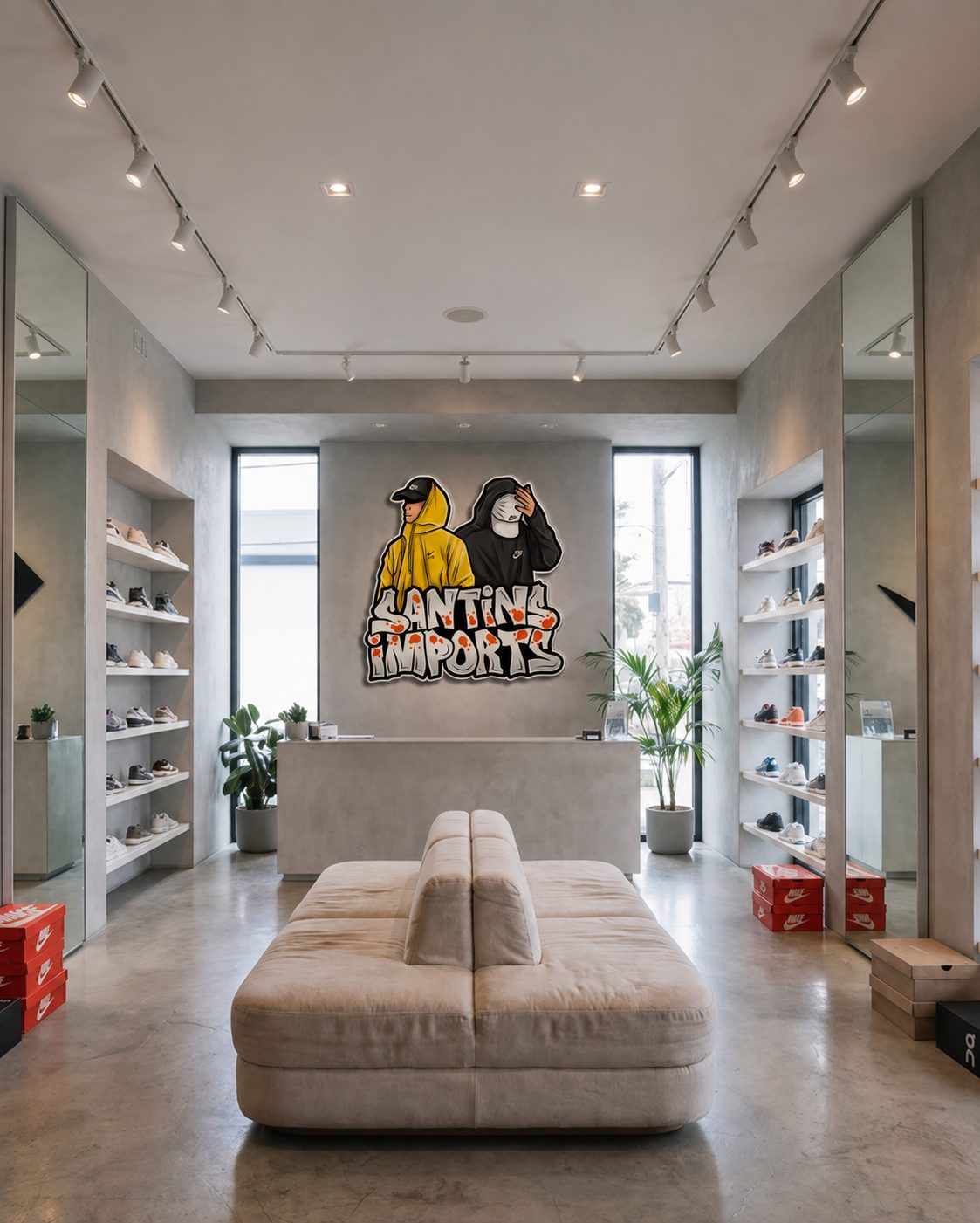 Interior da loja Santins Imports